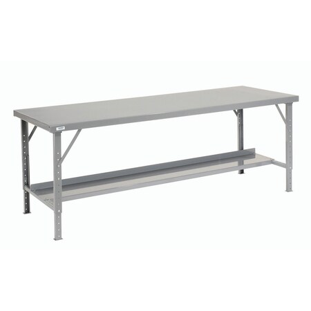 Global Industrial Heavy-Duty Extra Long Folding Assembly Workbench, 96 W x 28 D, Gray 606760
